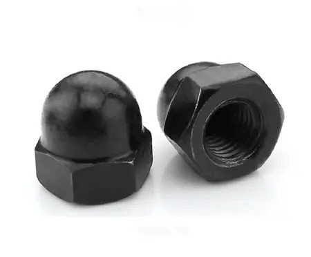 Svart sinkbelagt oksid DIN1587 HEX DUMED CAP NUTS